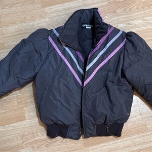 Gerry Weber Women's Dark Ski Jacket with Purple and Gray Stripes